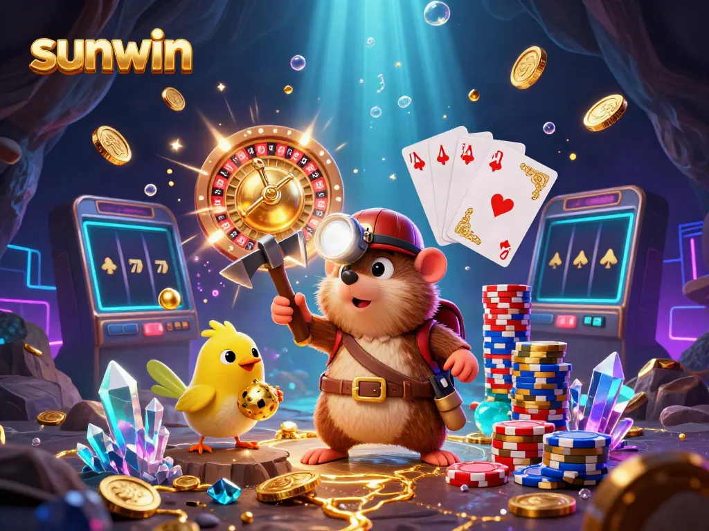 Engage with sunwin games featuring a treasure hunter mole and dynamic casino elements.