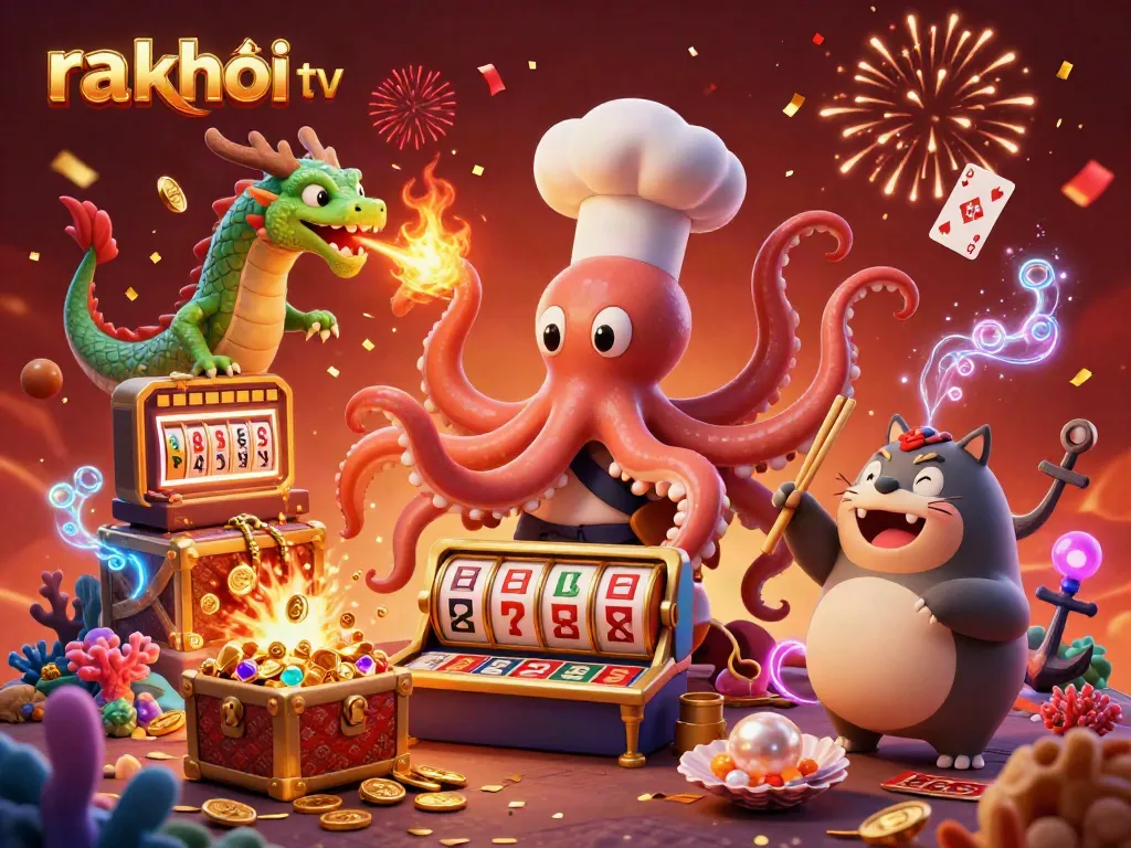 Experience vibrant gambling excitement at ra khơi tv with an immersive 3D casino scene.