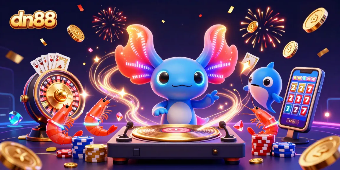 Experience the thrill of dn88's vibrant gaming scene with colorful characters and dynamic casino action.