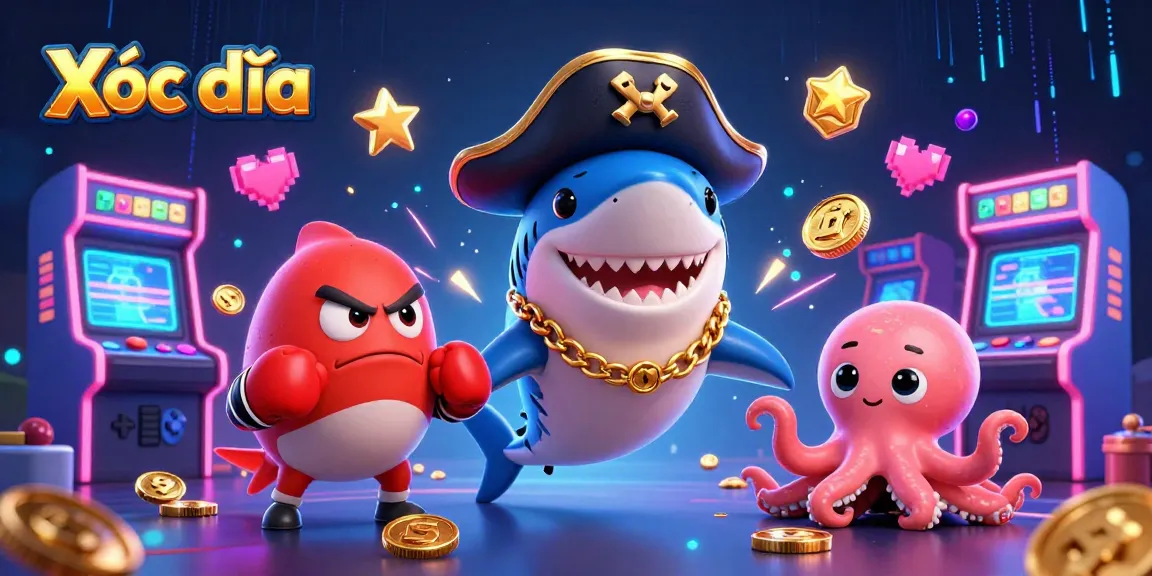 Xóc đĩa gameplay scene featuring playful characters and dynamic casino elements, highlighting interactive fun.