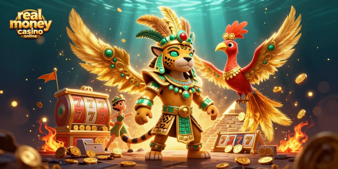 Engage with the exciting world of real money casino online through this dynamic illustration showcasing a themed scene.